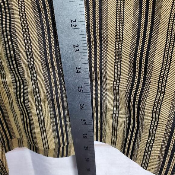 Dress Savvy Vintage Blazer Womens Size 12 Tan Striped 90s Preppy Mod Glam Rock - Picture 8 of 11
